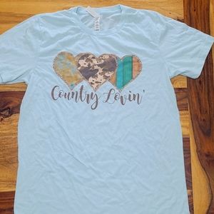 Bella Canvas "Country Lovin'" blue tshirt